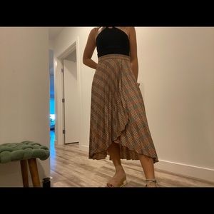 H&M Plaid Midi Skirt
